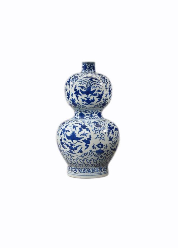 明嘉靖青花鳳鑾鶴葫蘆尊