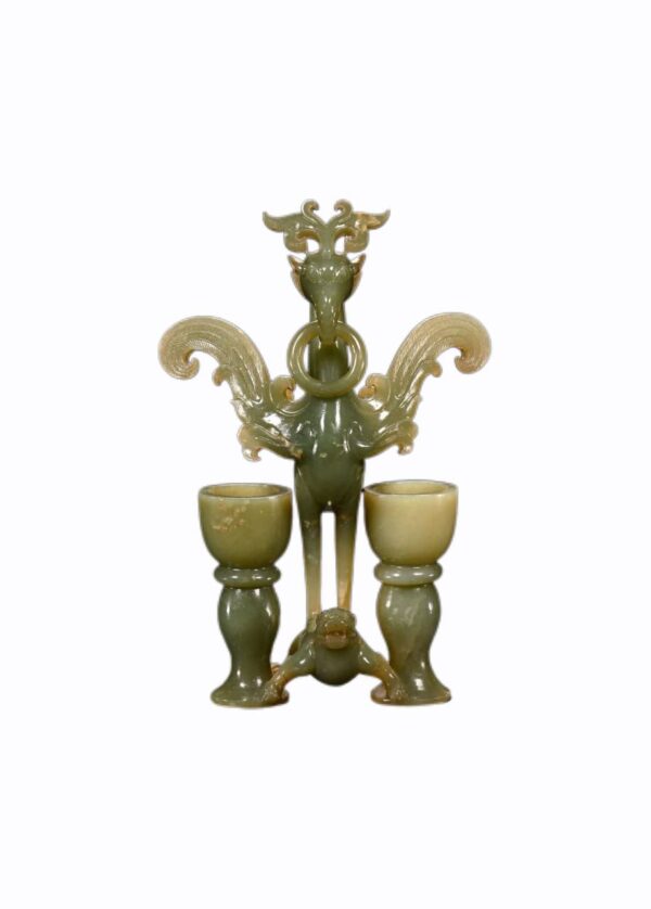 戰漢和田玉朱雀銜環杯