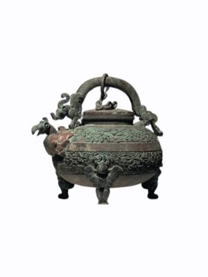 戰國青銅交龍紋神鳥足盉